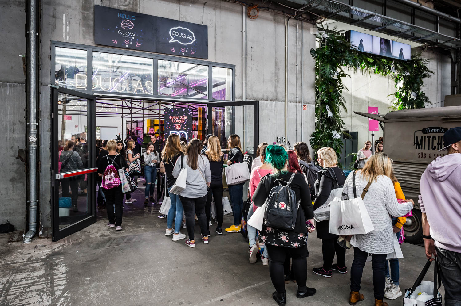 Visitors queueing at the Douglas entrance